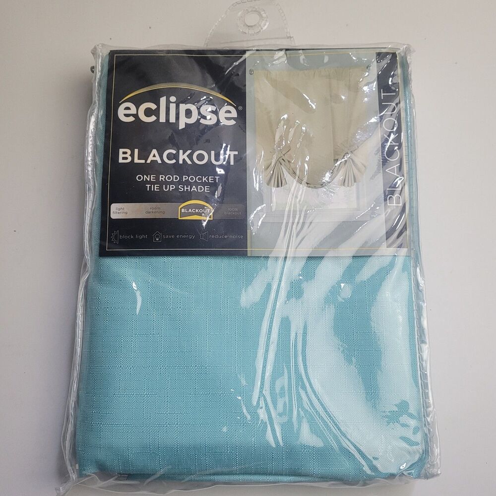NEW Eclipse Kendall blackout window tie-up shade 'Pool' 42x63in #CT5